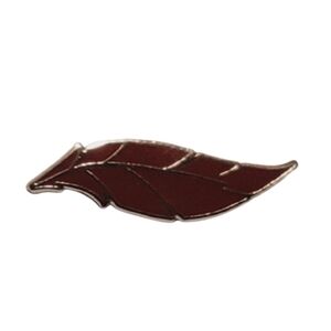 FEATHER lapel pin or tie pin red tiny  silver tone unisex gender neutral